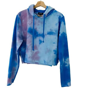 NWT Wildfox Painted Sky Ivy Tie Dye Blue Hoodie Pullover